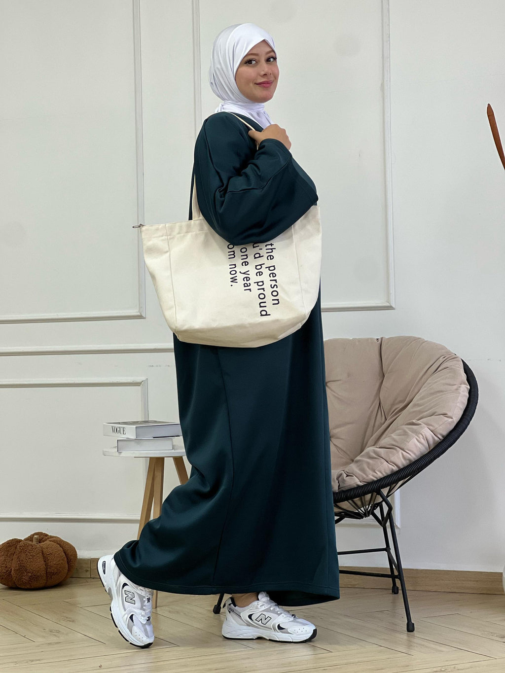 Robe Sweat en vert pétrole